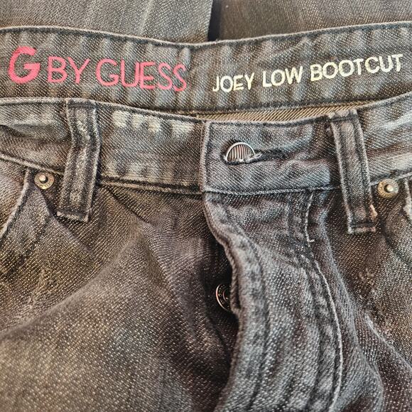 G By Guess Jeans Womens 29* 30x30 Black Gray Joey Low Bootcut Denim Distressed - Picture 9 of 11